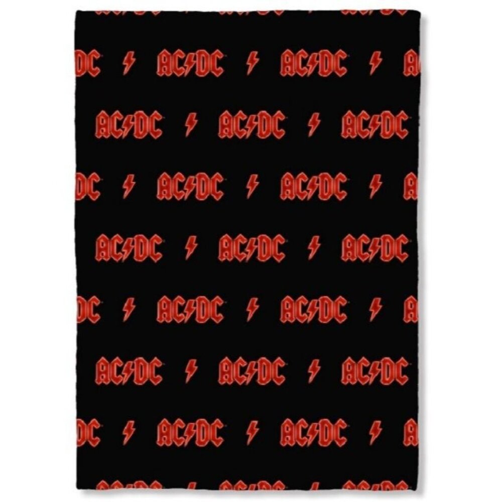 New Licensed AC DC Rock Band Plush Throw Blanket Gift ACDC Lightning Bolt Logo